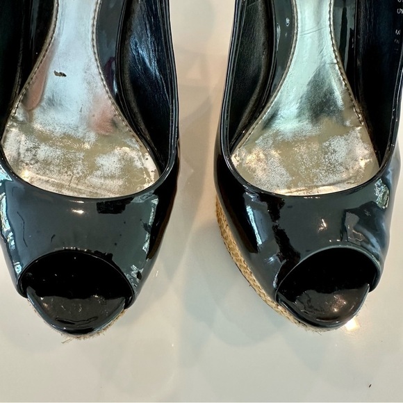 Gucci Black Patent Leather Platform Wedges - Picture 4 of 15